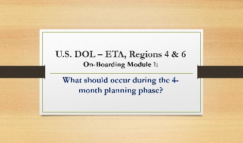 Cover of PowerPoint for Region 4 and 6 Onboarding Module