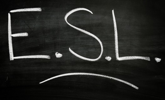 ESL written on a chalkboard