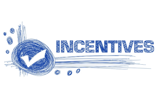 Hand-sketched checkmark and the word INCENTIVES.