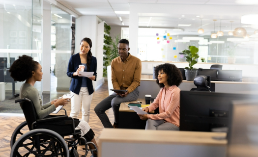 Group of colleagues having a discussion