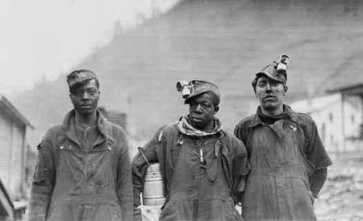 Three West Virginia Coal Miners in Lorado, WV. 1918.
